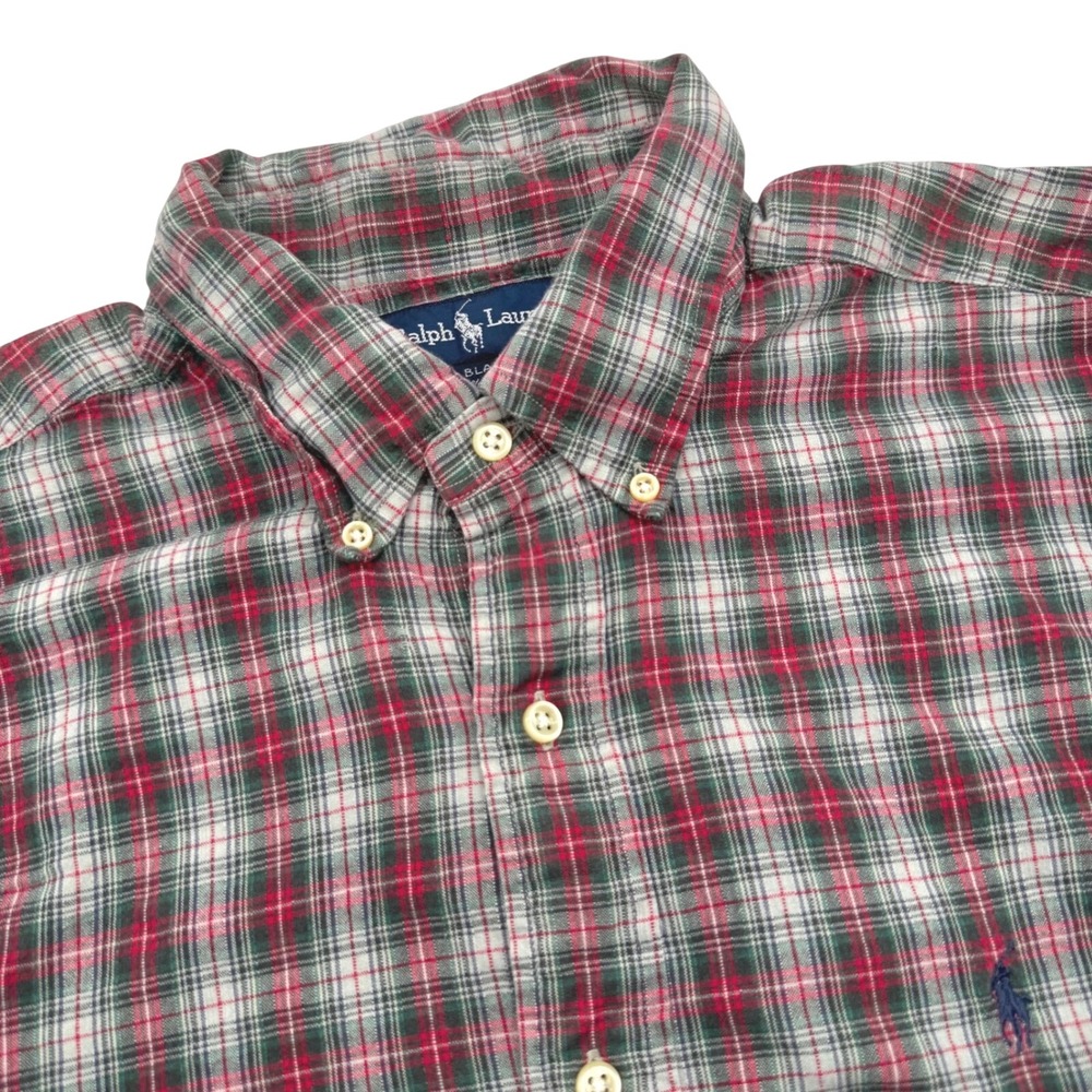 Polo Ralph‎ Lauren Blake Men's XL Plaid Button Down Shirt Cotton Red Green
